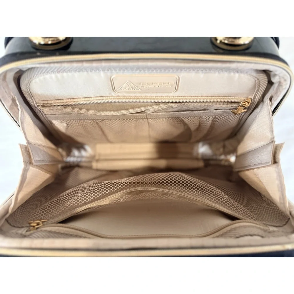 Triforce Elite Travelware Hardside Beauty Zipper Black Case‎ Luggage Makeup Bag